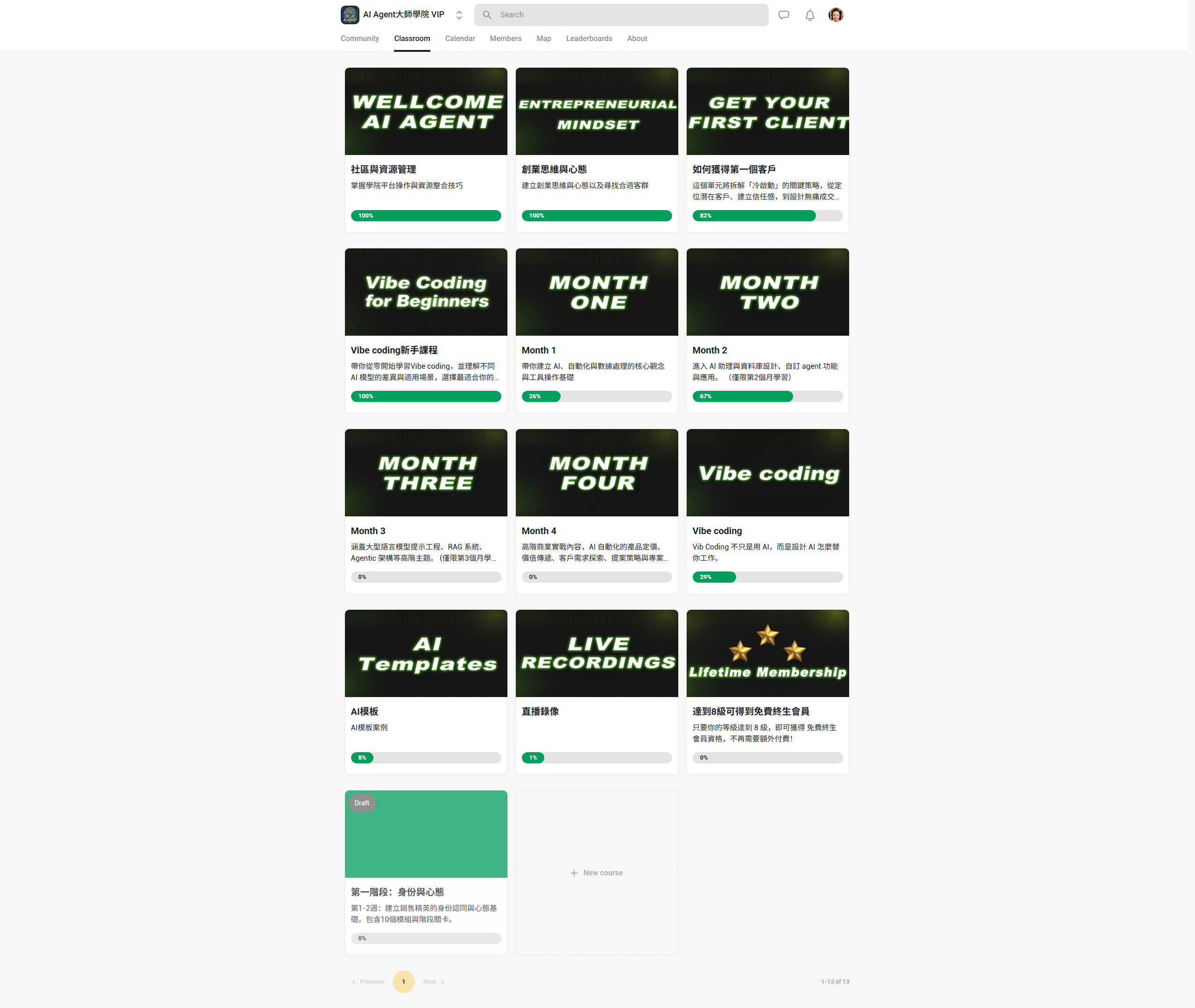 AI Agent大師學院課程總覽 — 12門完整課程